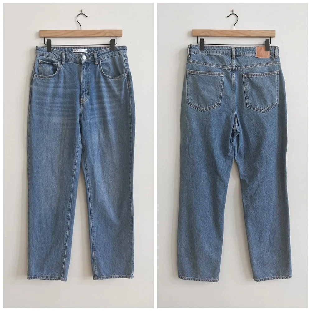 🏷️ SOLD •ZARA • Super High Rise Straight Leg Z1975 Jeans • 10 - Picture 6 of 15